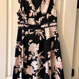 Karl Lagerfeld Black Dress with Blush Pink Floral Print